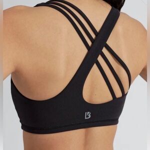BuffBunny Legacy Sports Bra Onyx Black Strappy Size Medium